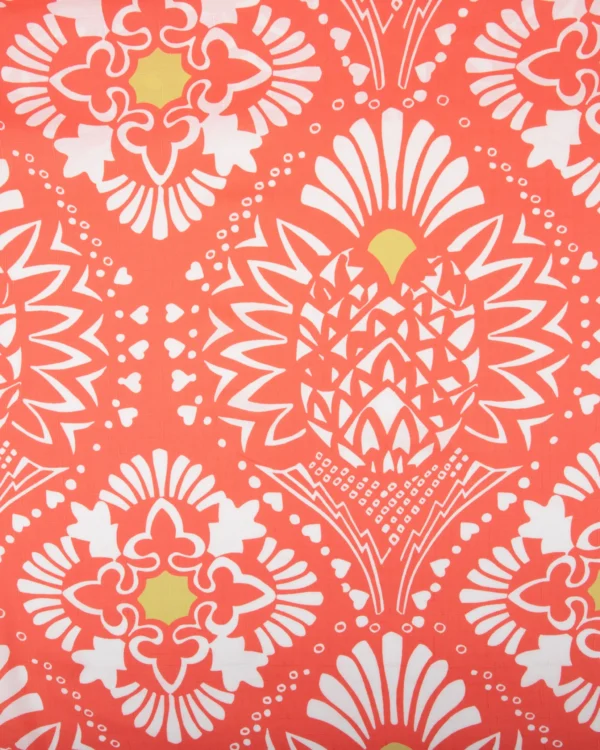 Printed Cotton Viscose Dobby | Fabric Coral Abstract Floral Motif | 125₹/M
