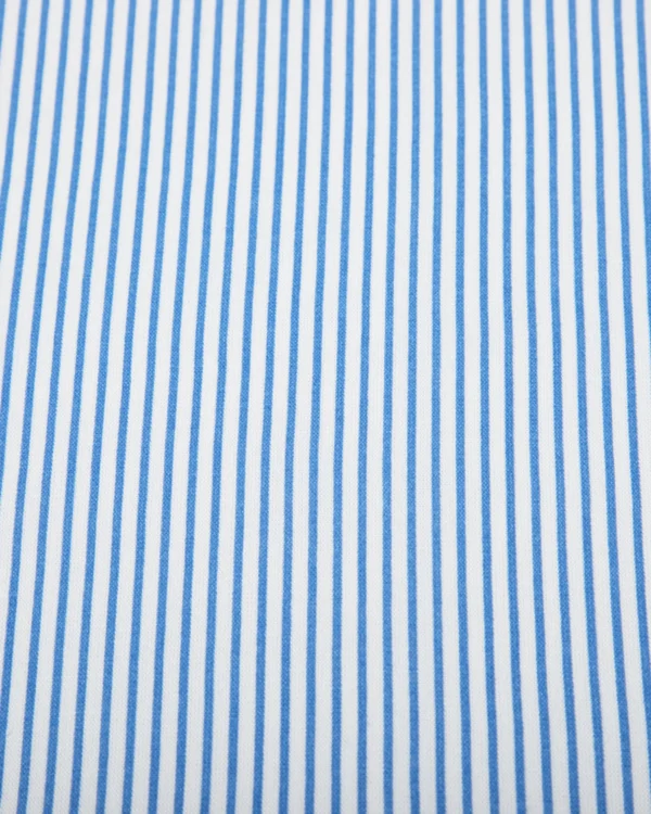 Printed Viscose Linen Fabric - Blue Vertical Stripe Pattern | 150₹/M