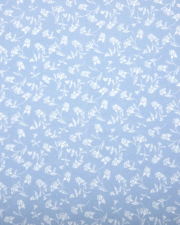 Printed 60s Cambric (Soft Blue Mini Floral Pattern) | 125₹/M