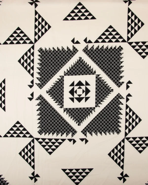 Printed 60s Cambric (Black & White Geometric Print) 125₹/M