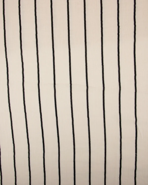 Printed Cotton Double Cloth (Black Hand-Drawn Stripe Pattern) 125₹/M