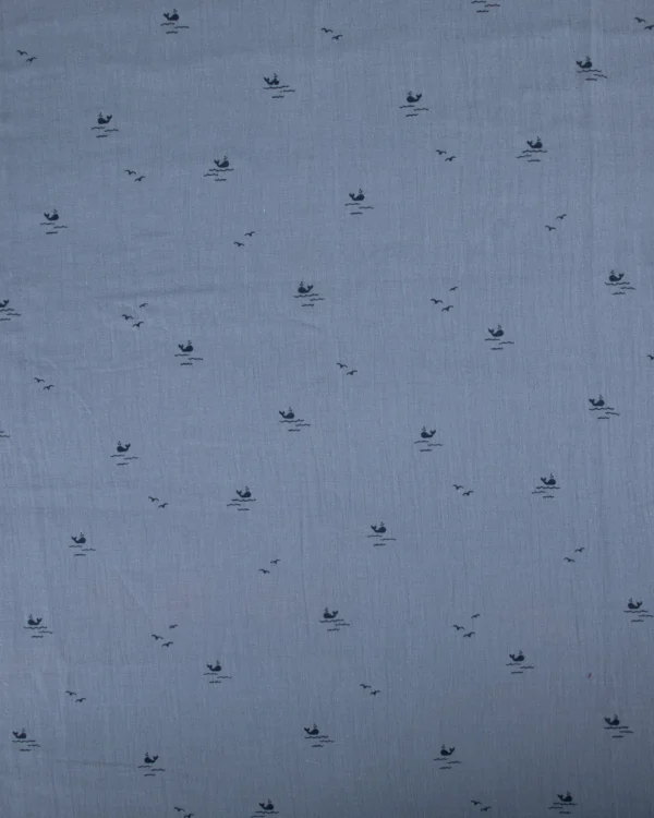 Printed Cotton Viscose (Blue Nautical Micro Motif) 125₹/M