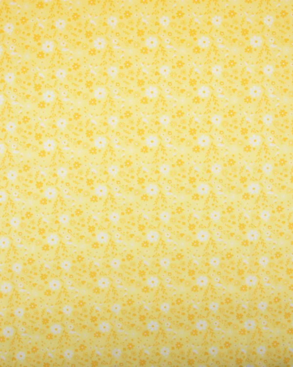 Printed Cotton Flex (Sunny Yellow Mini Floral Pattern) 125₹/M