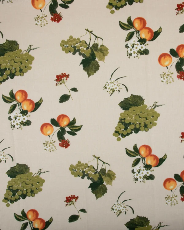 Printed Cotton Linen (Vintage Fruit & Floral Pattern) 125₹/M