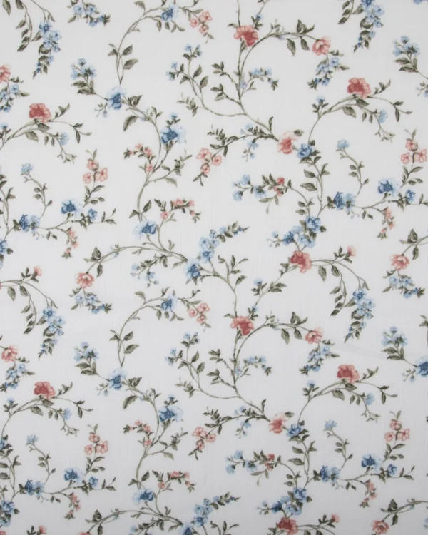 Printed Cotton Dobby (Soft Pastel Botanical Vine Pattern) 125₹/M