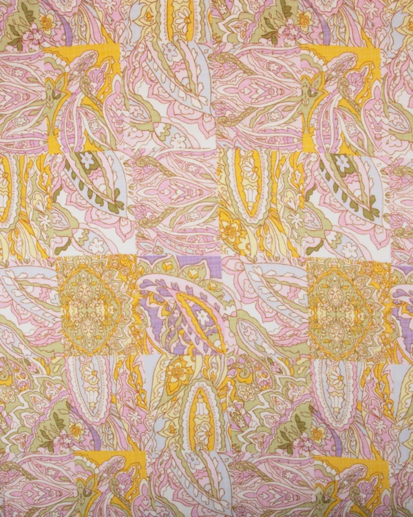 Printed Cotton Viscose (Pastel Paisley & Floral Fusion Pattern) 125₹/M