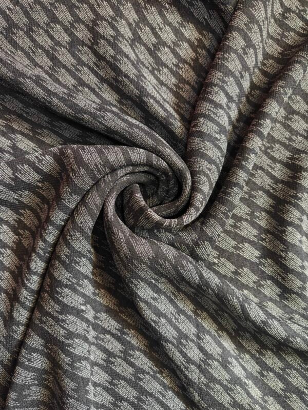 Black Georgette Striped Printed Fabric