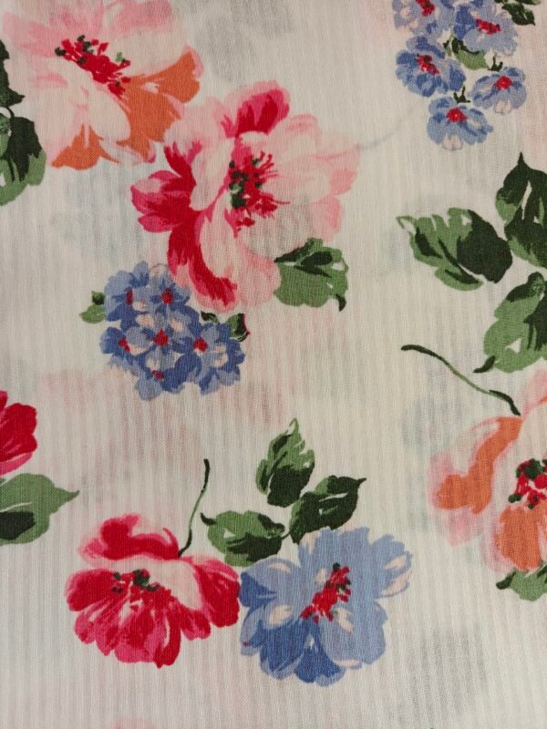 Multicolour Floral Printed Cotton Dobby Fabric