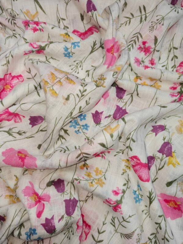 Multicolour Floral Printed Rayon Flex Fabric