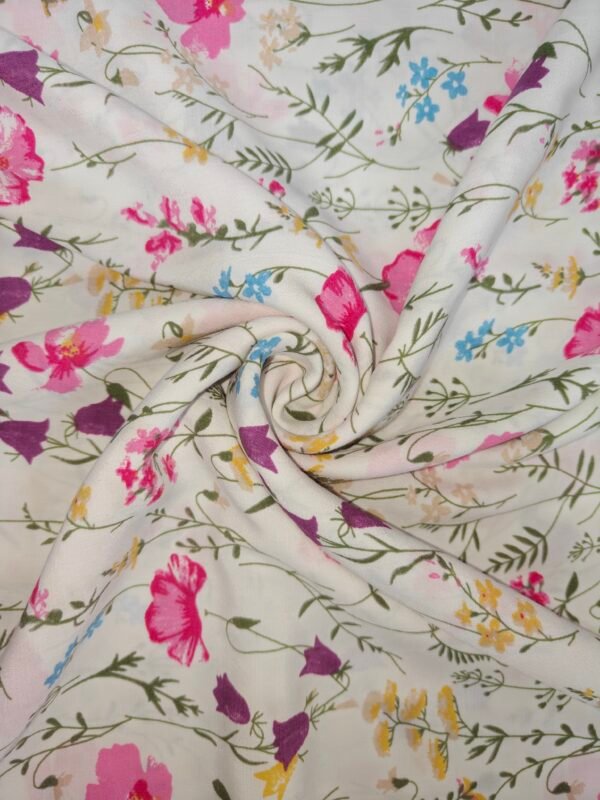 Multicolour Floral Printed Shantoon Fabric