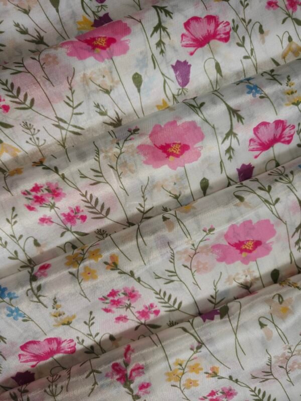 Multicolour Floral Printed Viscose Crepe Fabric
