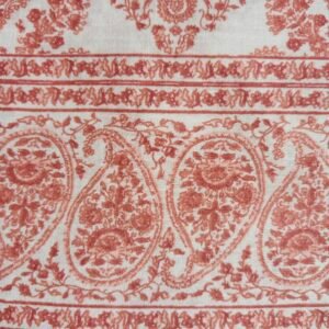 Rust Paisley Printed Cotton Gauze Fabric