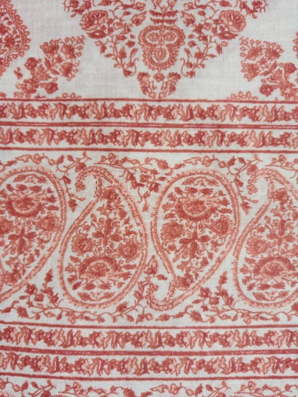 Rust Paisley Printed Cotton Gauze Fabric
